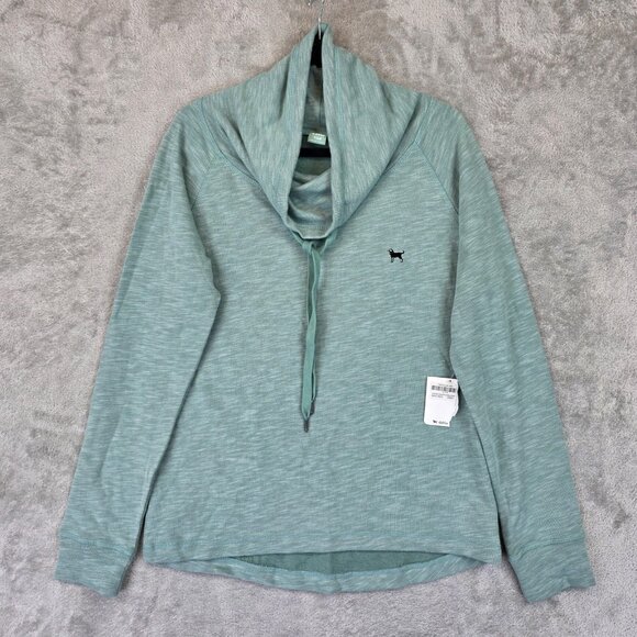 The Black Dog Tops - The Black Dog Sweatshirt Womens XS Green Chappy Cowlneck Pullover Long Sleeve